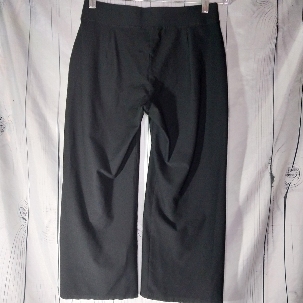 Eileen Fisher Cropped Black Wide-Leg Classic Minimalist Workwear Pants - Picture 4 of 11